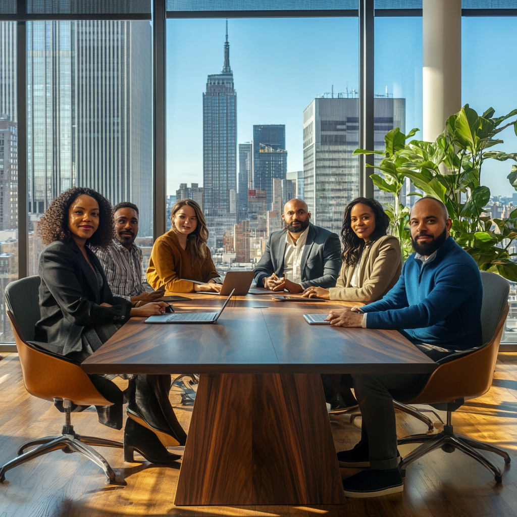 A Diverse Team in a Modern Conference Room