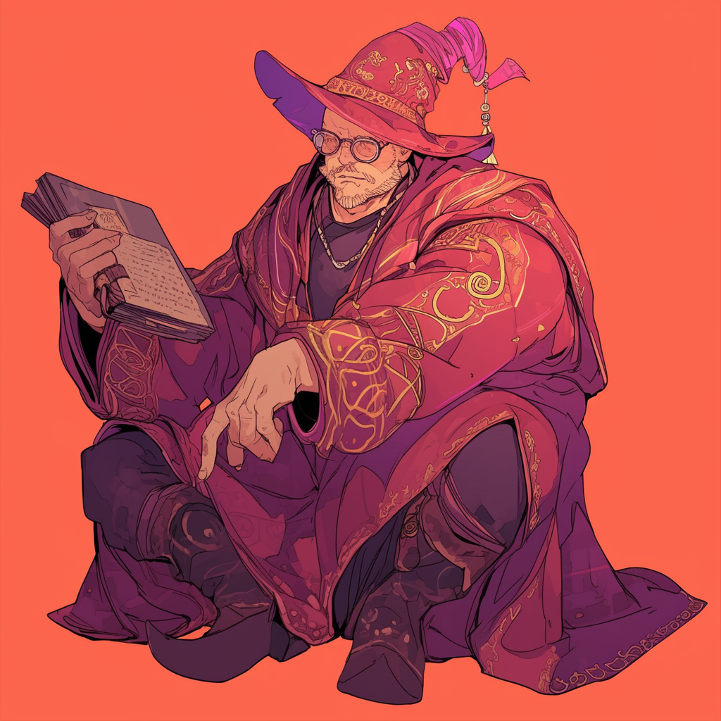 A Dwarf Wizard Contemplating a Tome