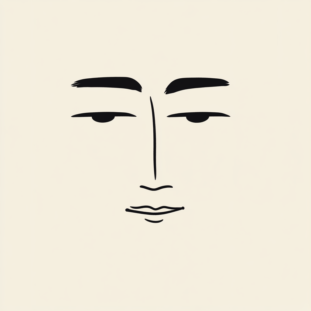 A Face in the Shape of '心' Character