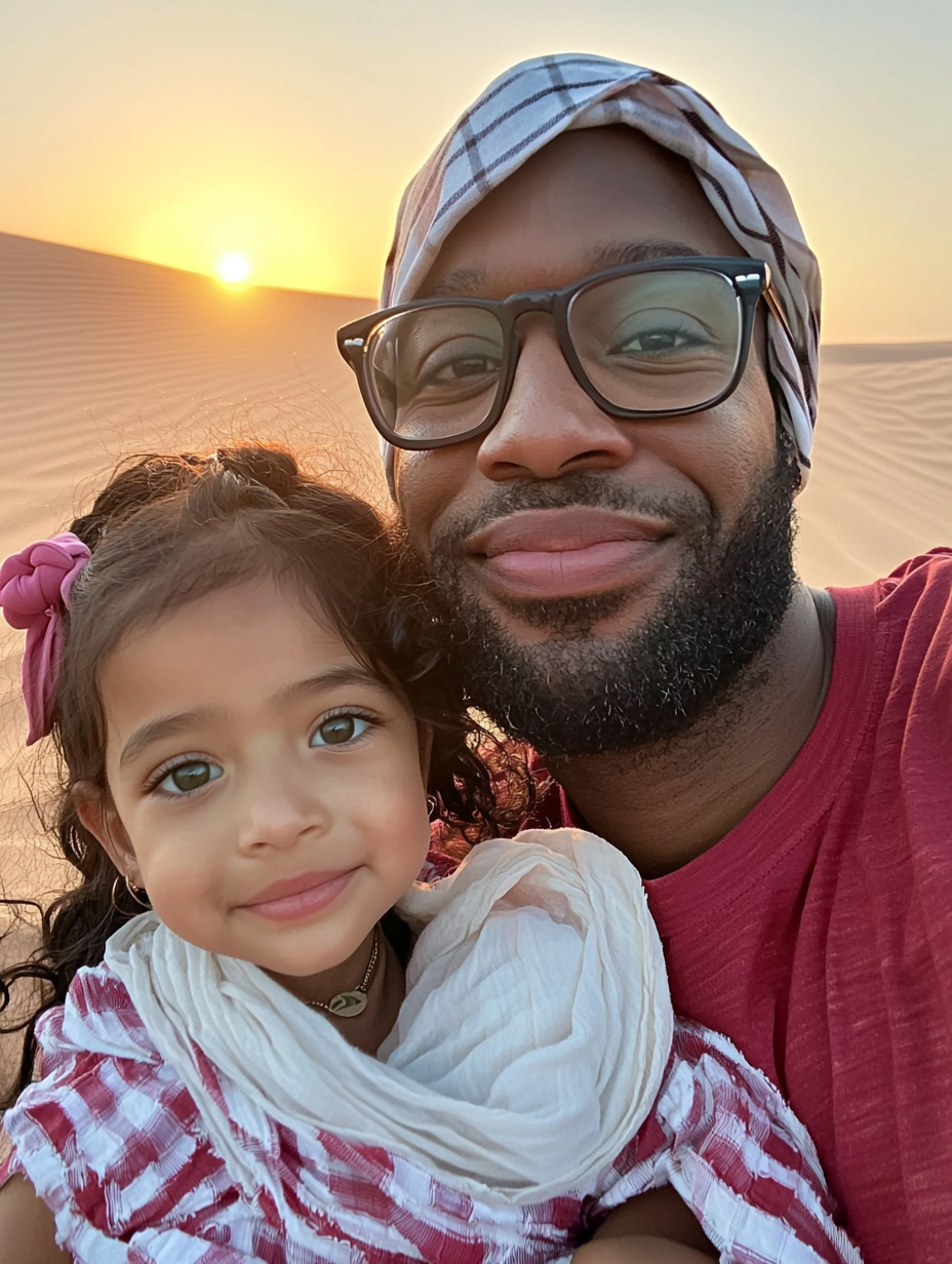 A Family Portrait in Dubai Desert at Sunset