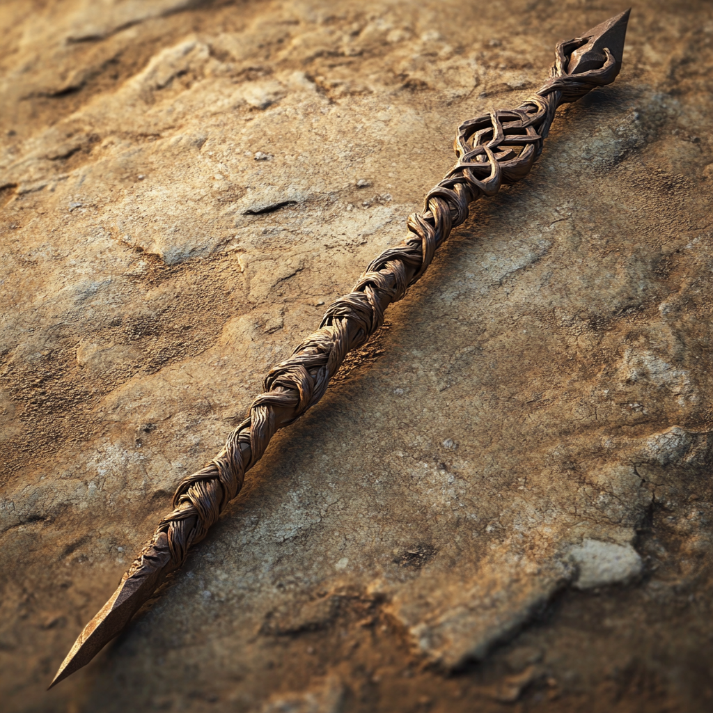 A Fancy Spear with Intricate Runic Symbol