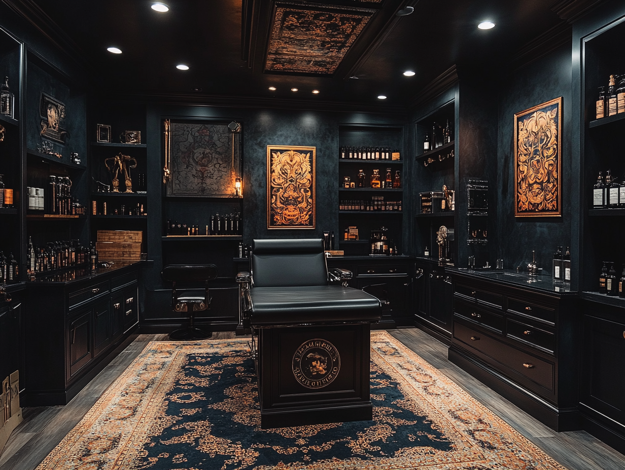 A Fancy Tattoo Shop with Elegant Designs and Decor