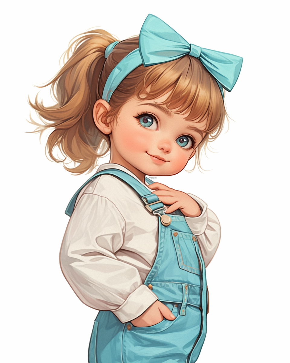 A Fashionable Girl in Disney Style Illustration