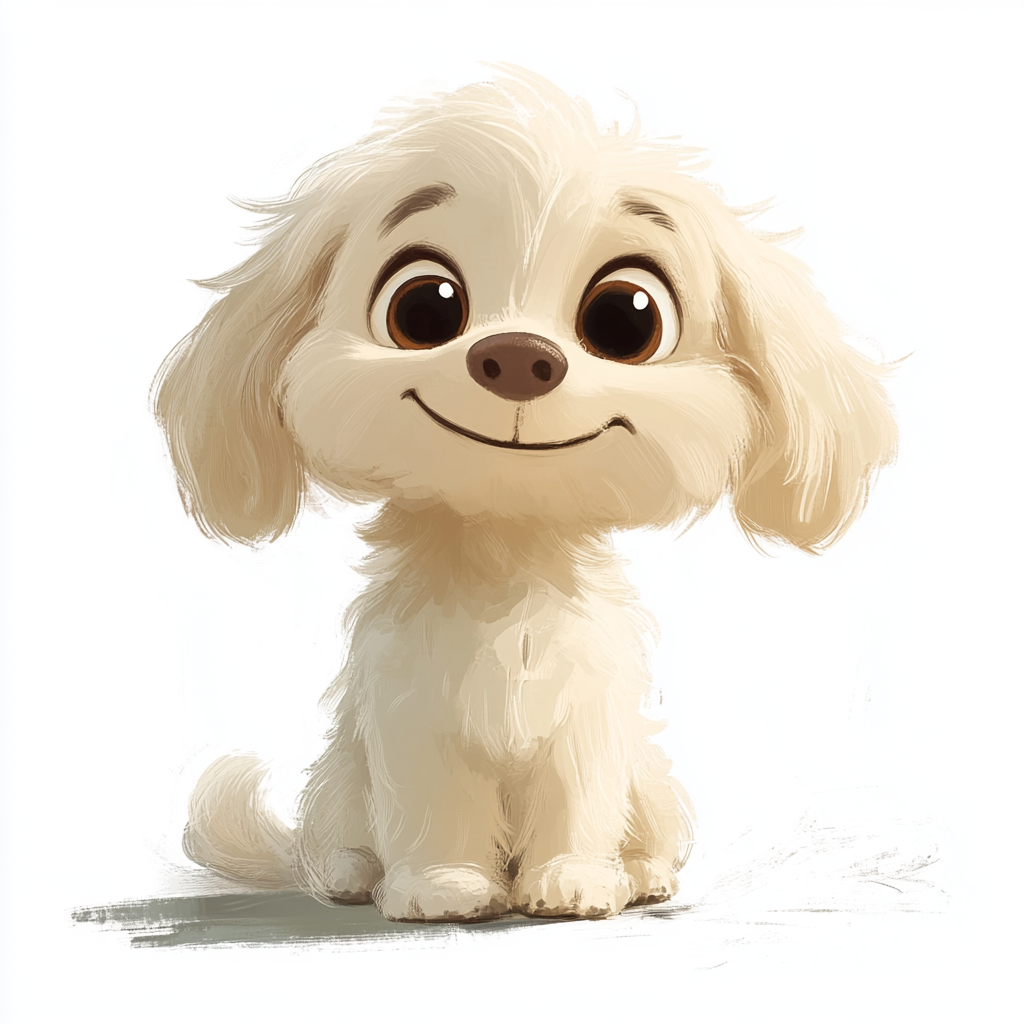 A Fluffy Maltipoo in Disney Pixar Style