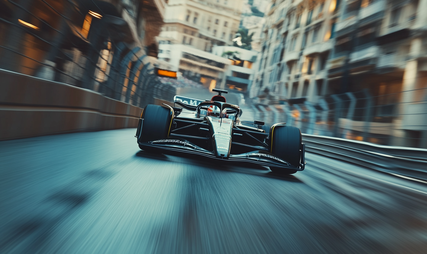 A Formula 1 Car Racing in the City