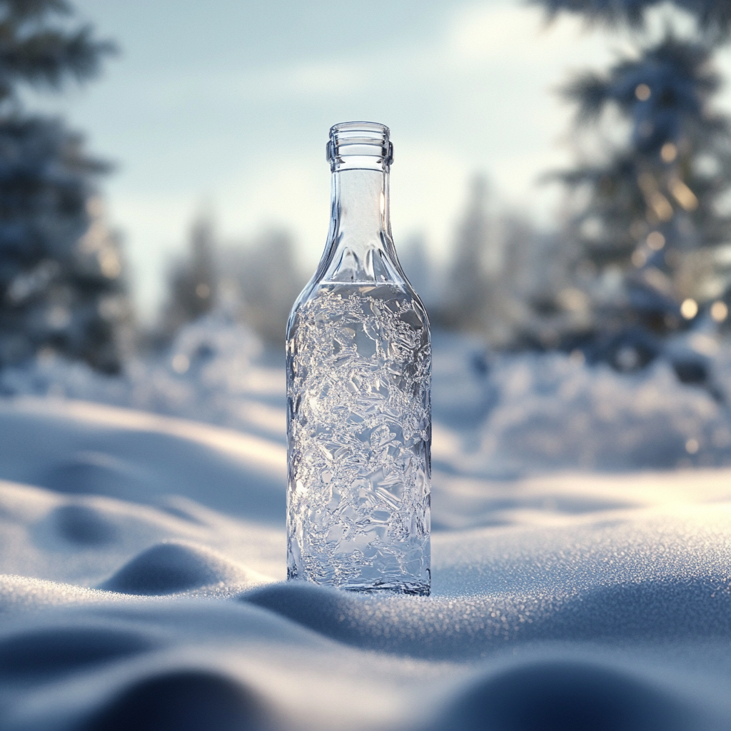 A Frozen Bottle in Winter Wonderland