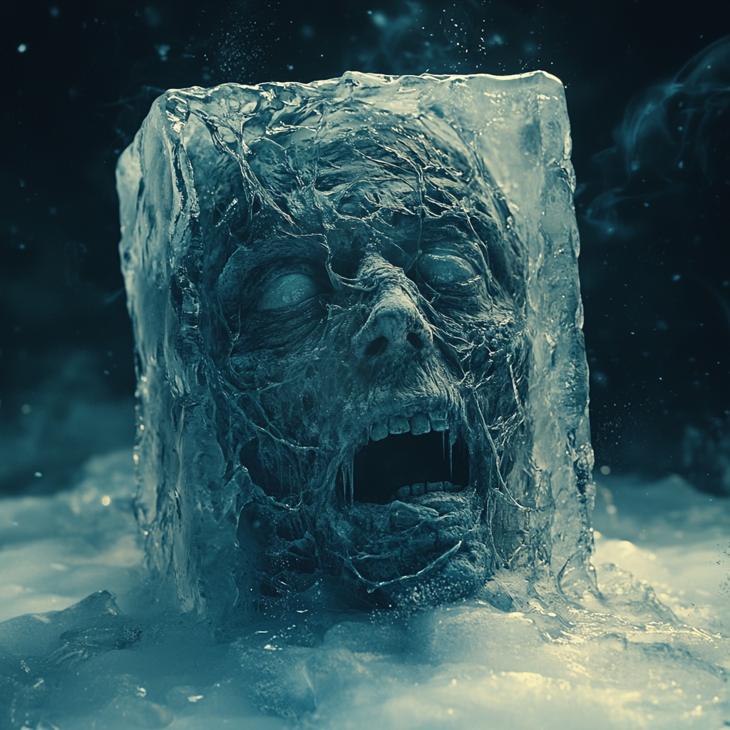 A Frozen Zombie Trapped in Ice