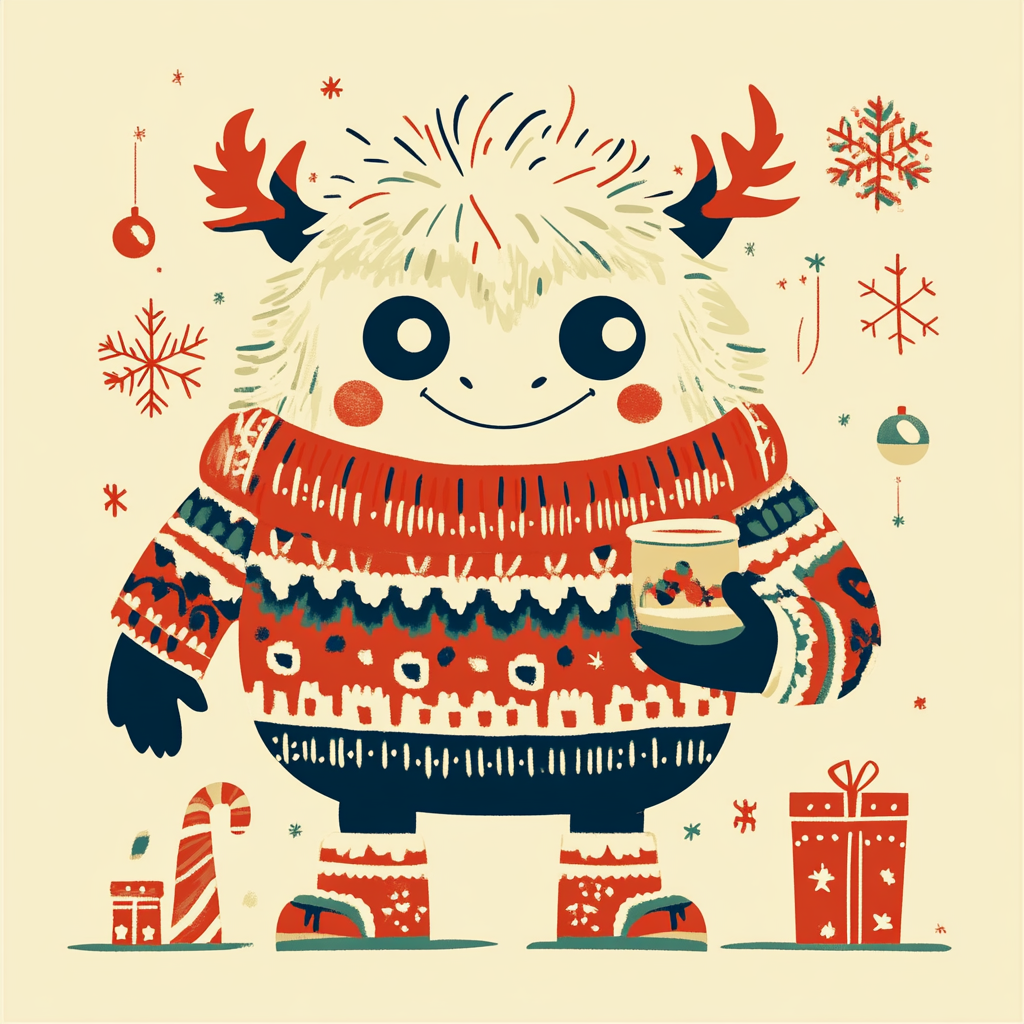 A Fun Ugly Sweater with Cute Monster Theme