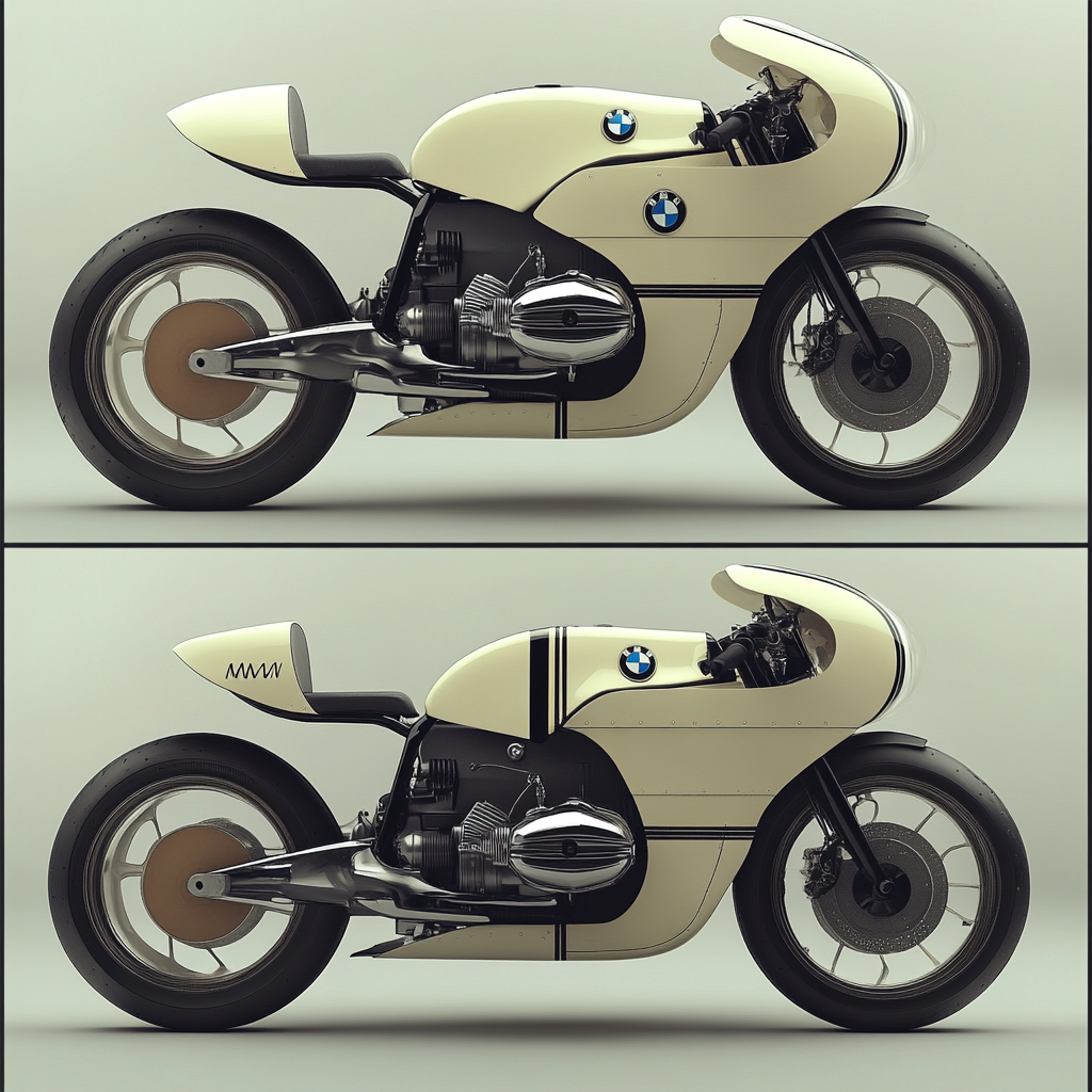 A Futuristic BMW-inspired Cafe Racer Motorcycle Design