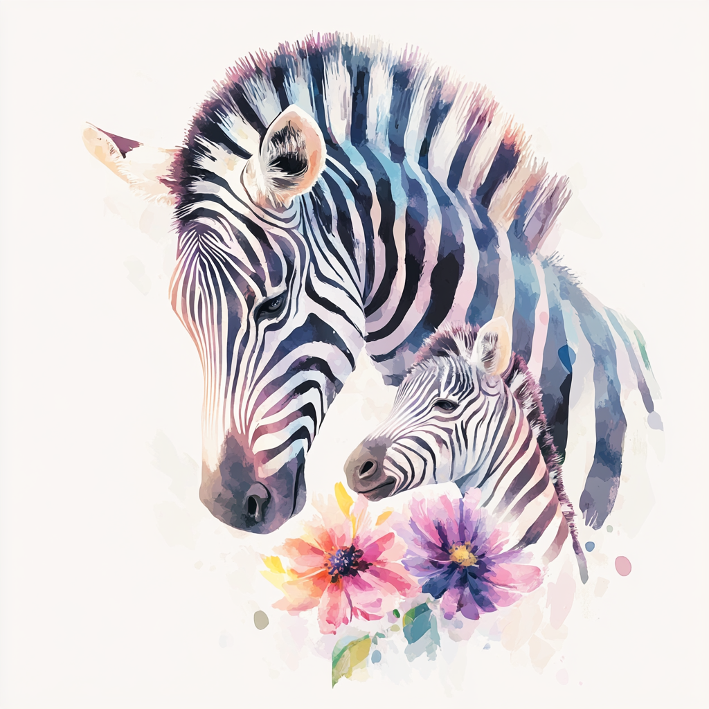 Zebra With Flower