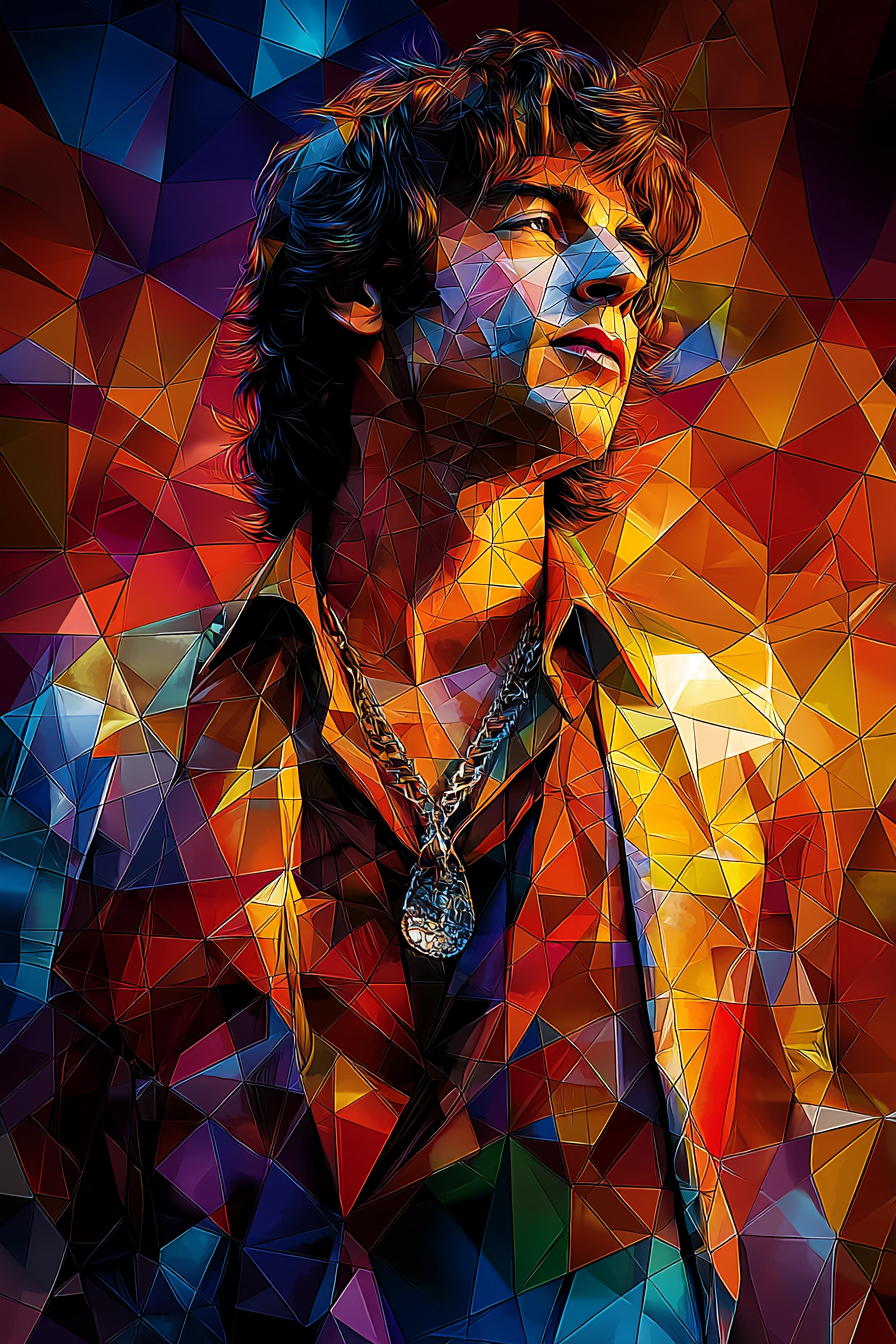 A Geometric Vector Artwork of Mick Jagger