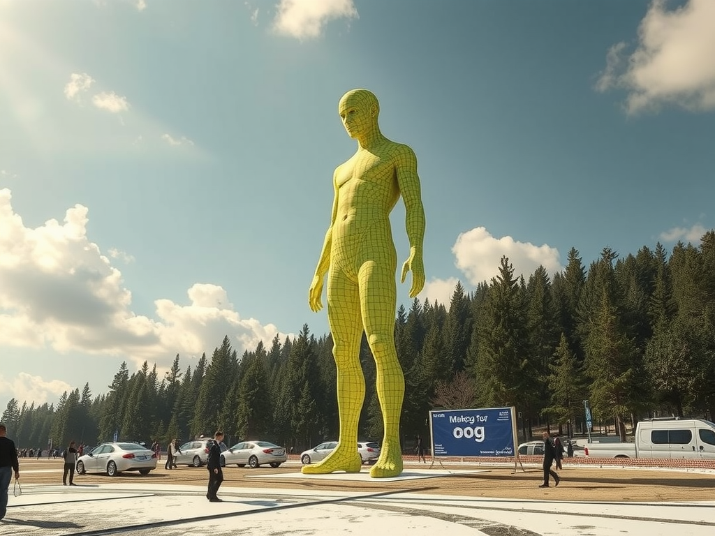 A Giant Futuristic Man Made from Pee