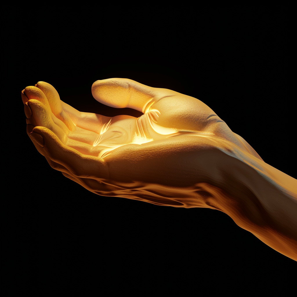 A Glowing Hand Helps Child Study at Desk