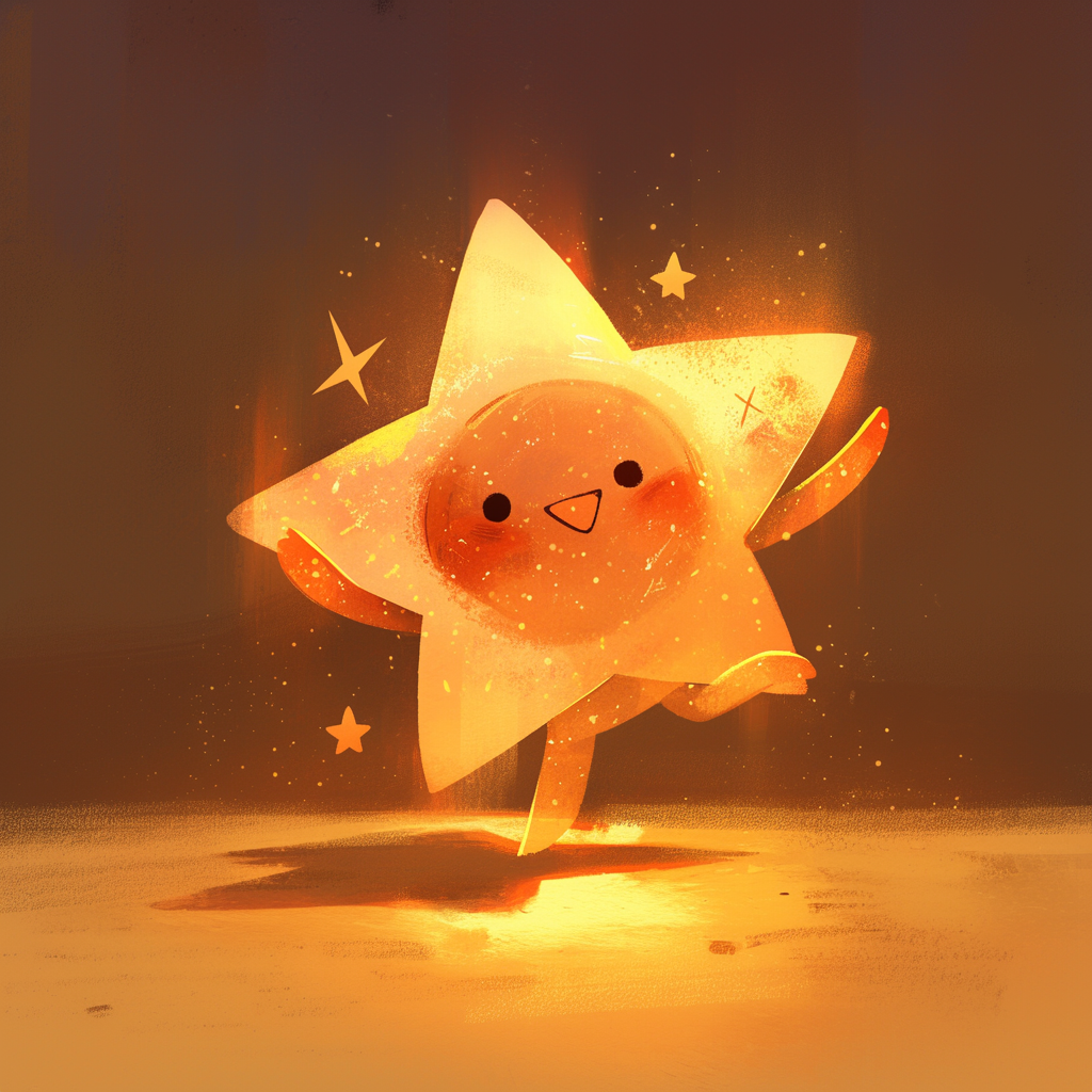 A Glowing Star Friend Floats and Communicates