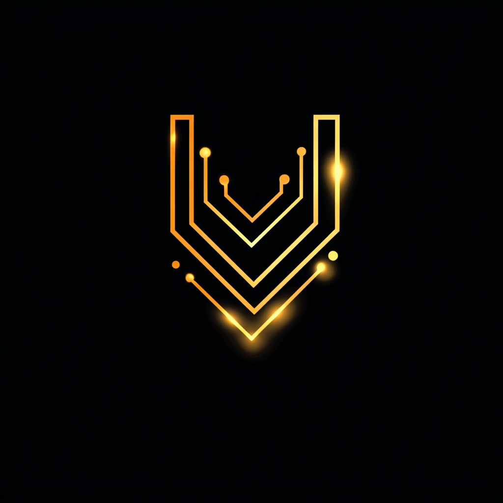 A Gold Check Mark on Circuit Background