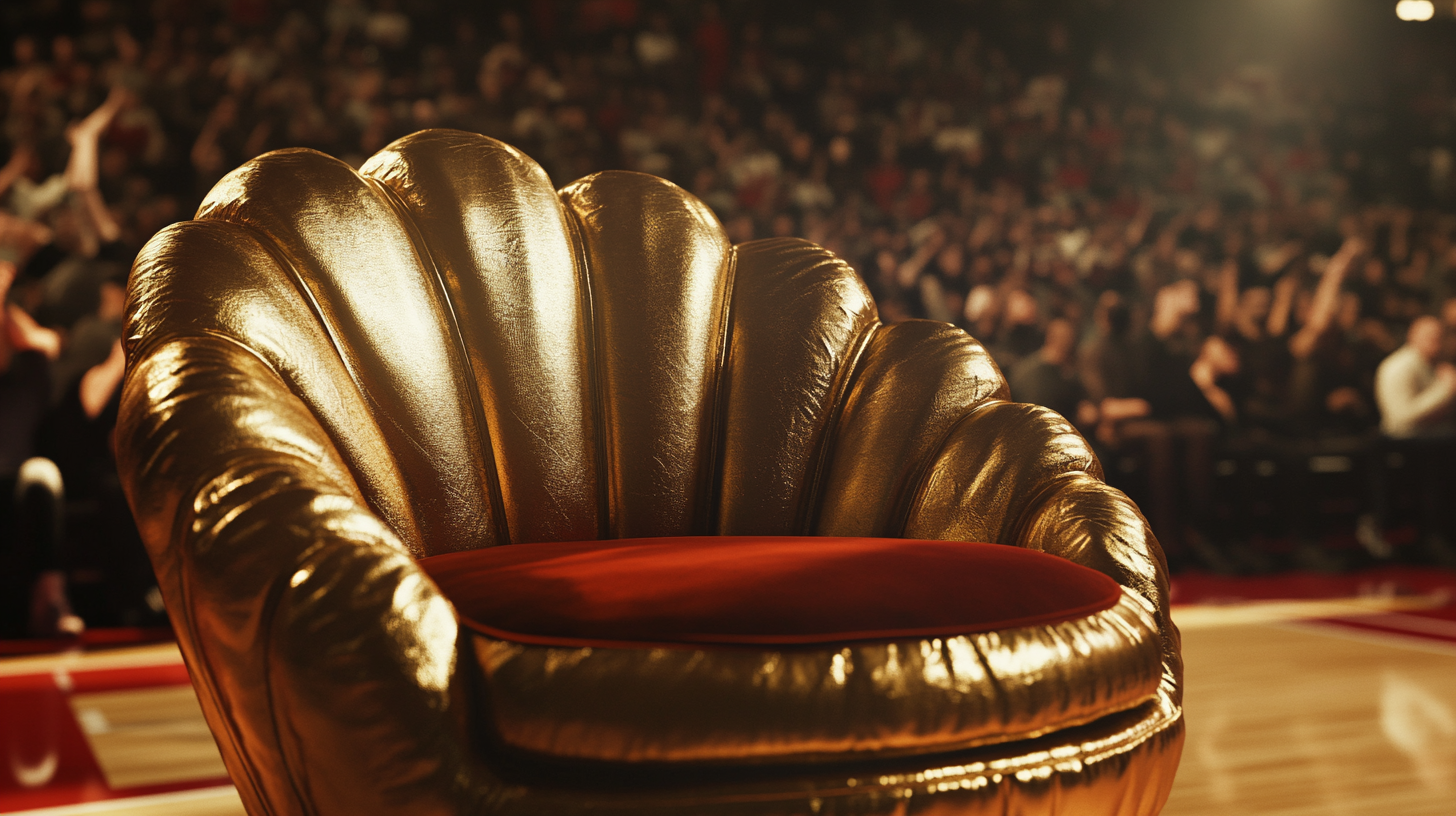 A Golden Exclusive Seat at Basketball Game, Fans Cheering