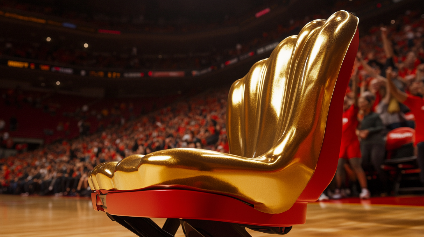 A Golden Seat at a Basketball Game