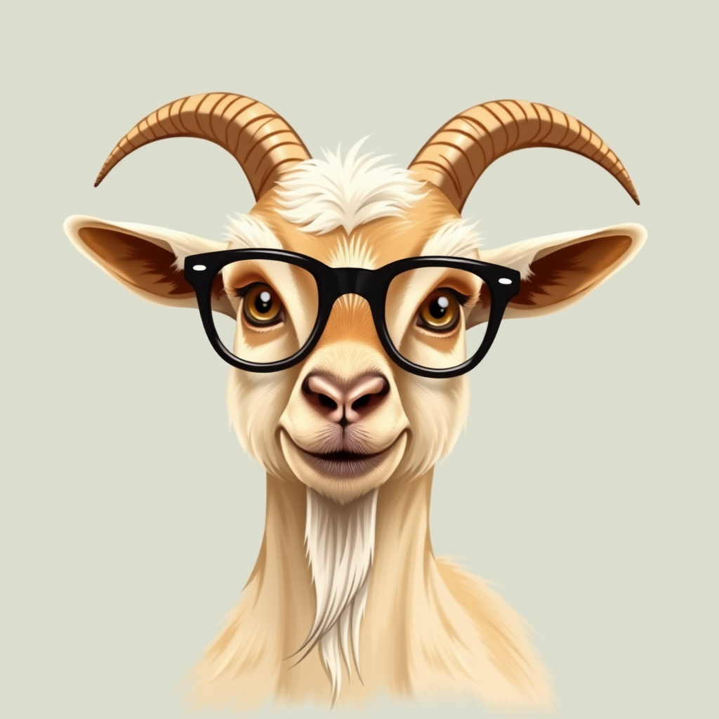 A Goofy Goat Wearing Glasses