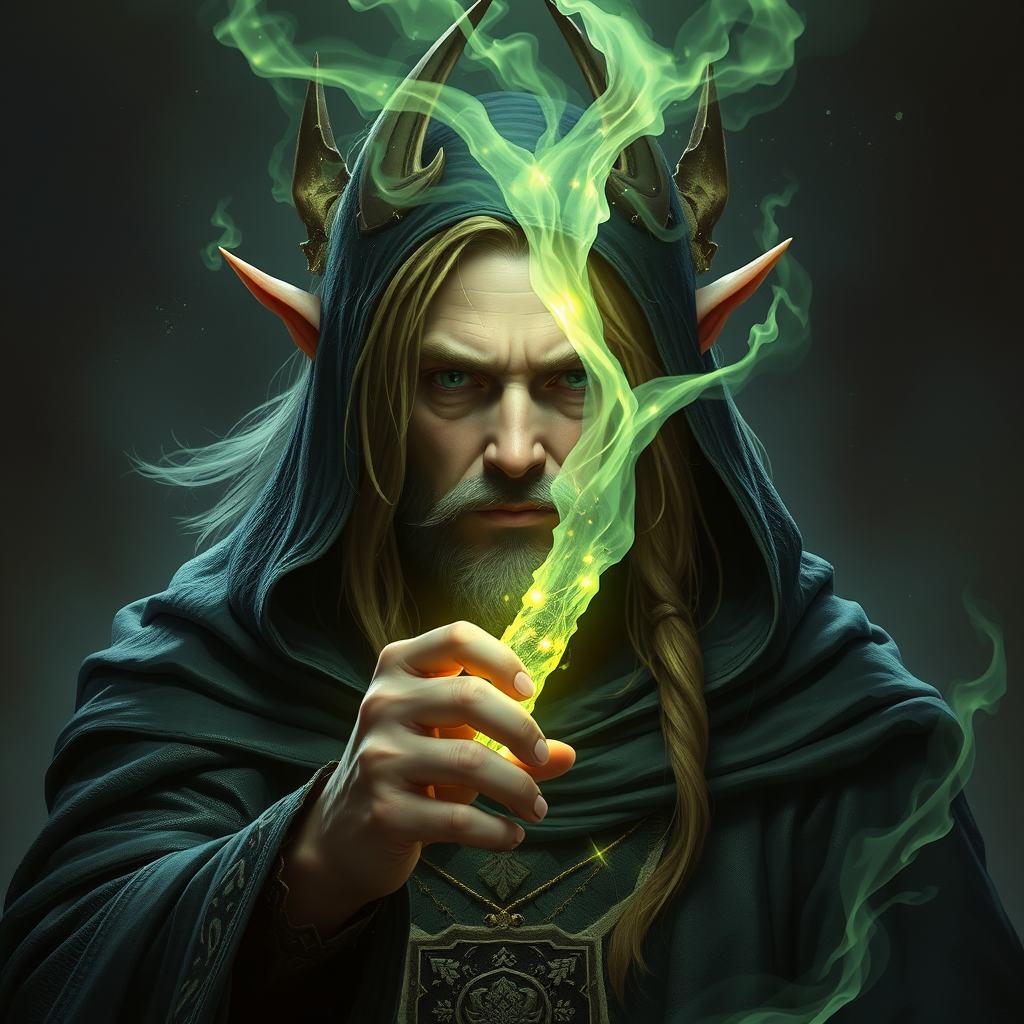 A Half-Elf Warlock Drawing Power from Zargos