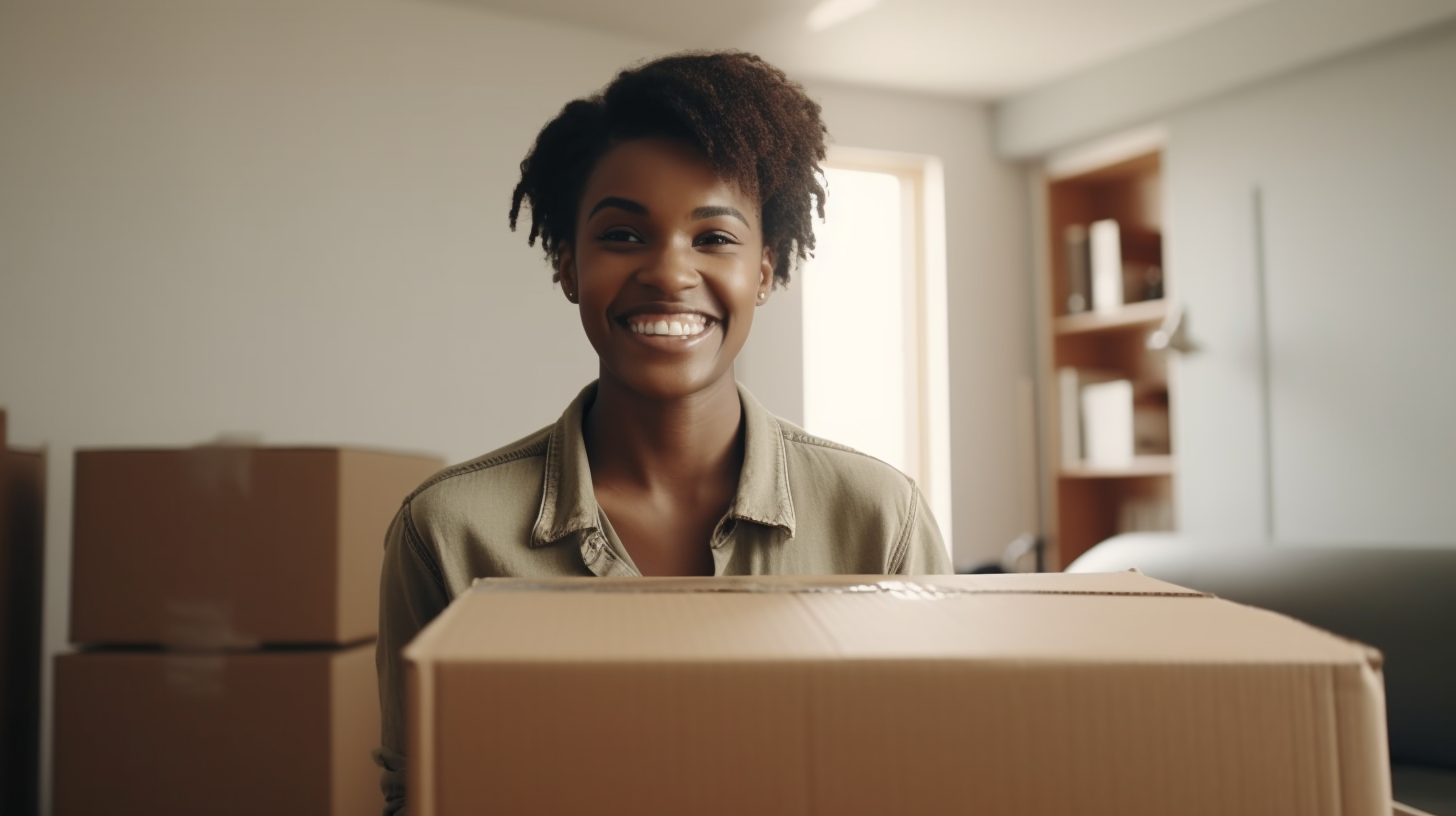 A Happy African Woman Moving Into New Bedroom