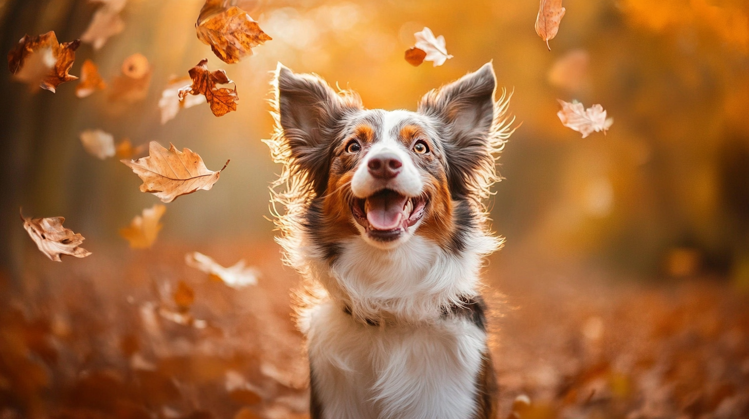 A Happy Border Collie Playing in Mexican Forest