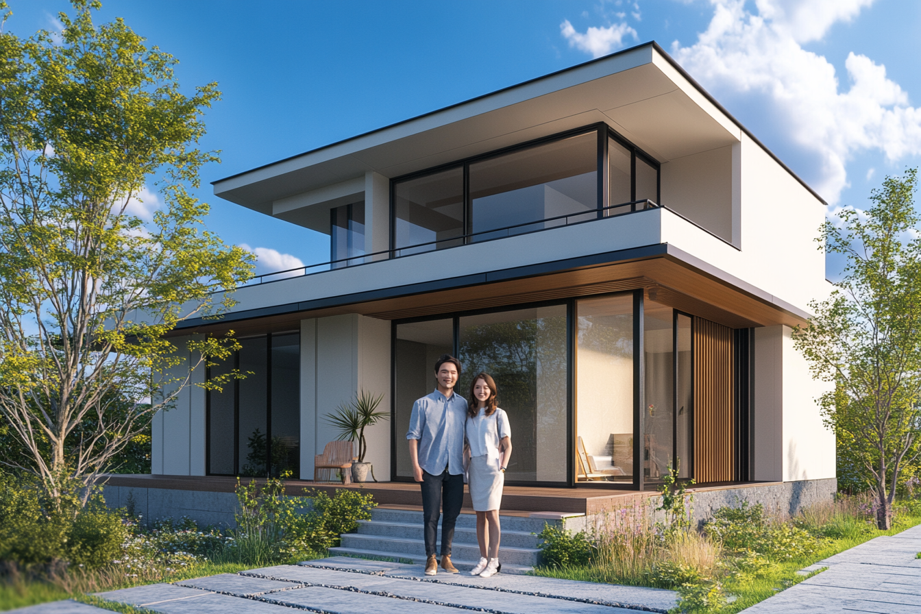 A Happy Japanese Couple's New Home Photo