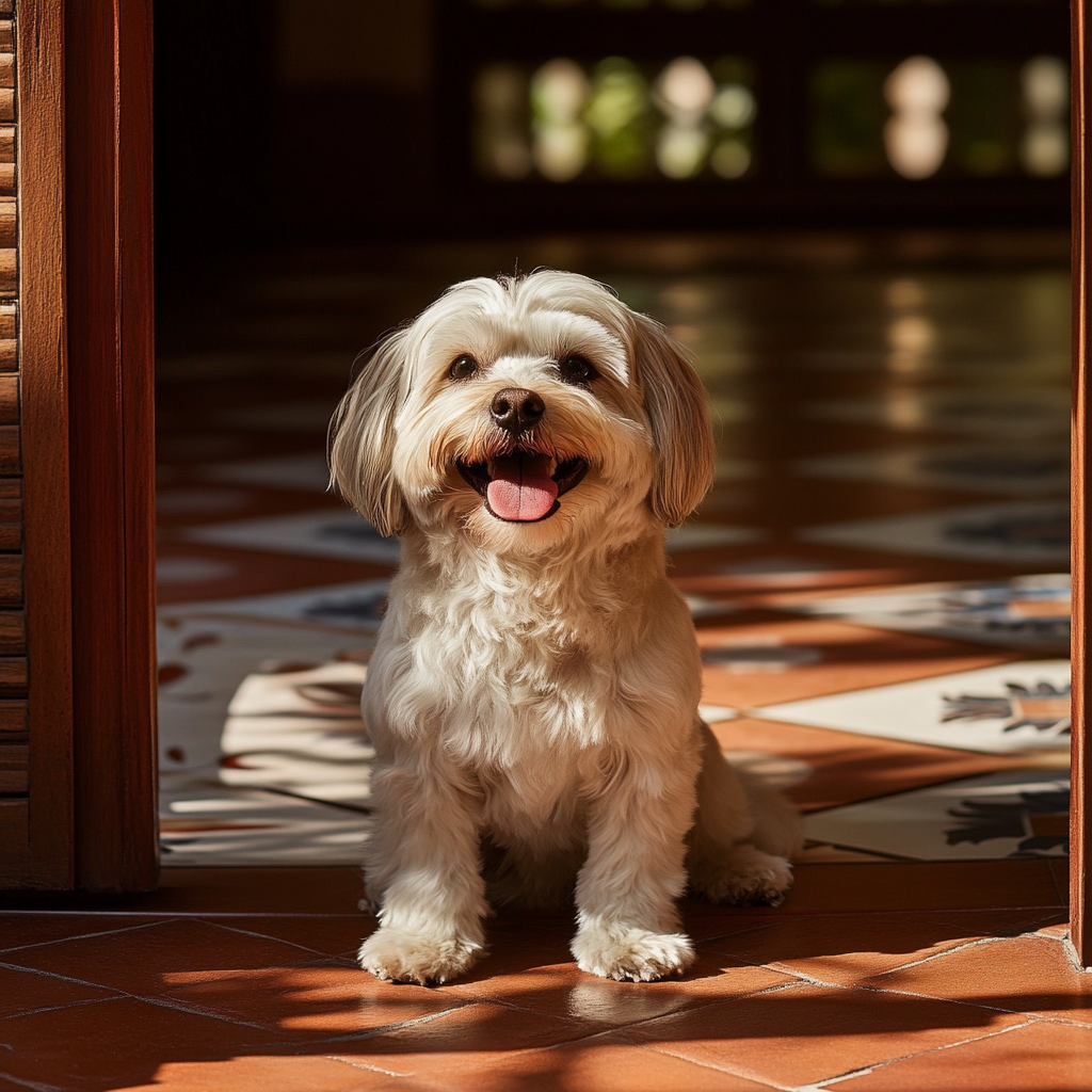 A Happy Shih Tzu Poses Heroically Outdoors