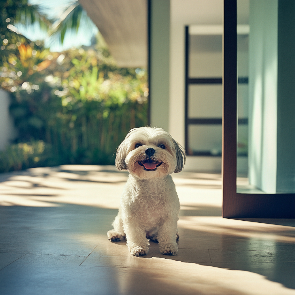 A Happy Shih Tzu Strikes Superhero Pose