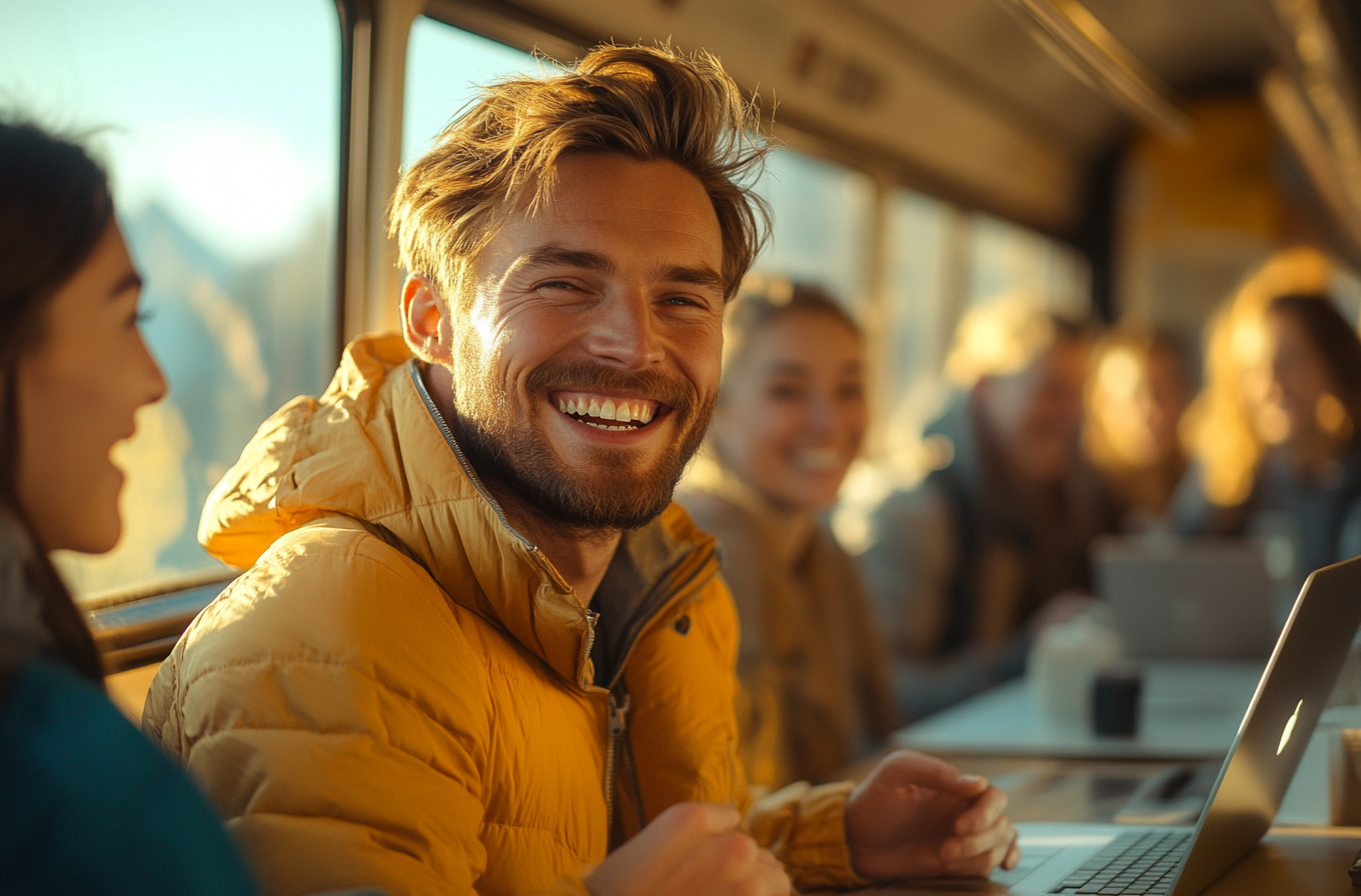 A Happy Train Journey with Office Friends