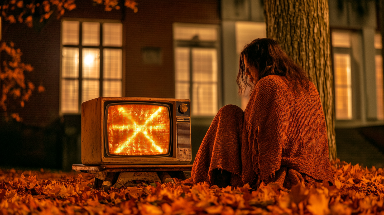 A Haunted Wheelchair Girl Watches Scrambling TV Spirits