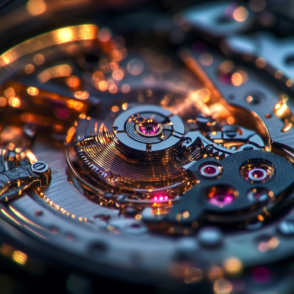 A High-Tech Watch Design with Glowing Internal Parts.