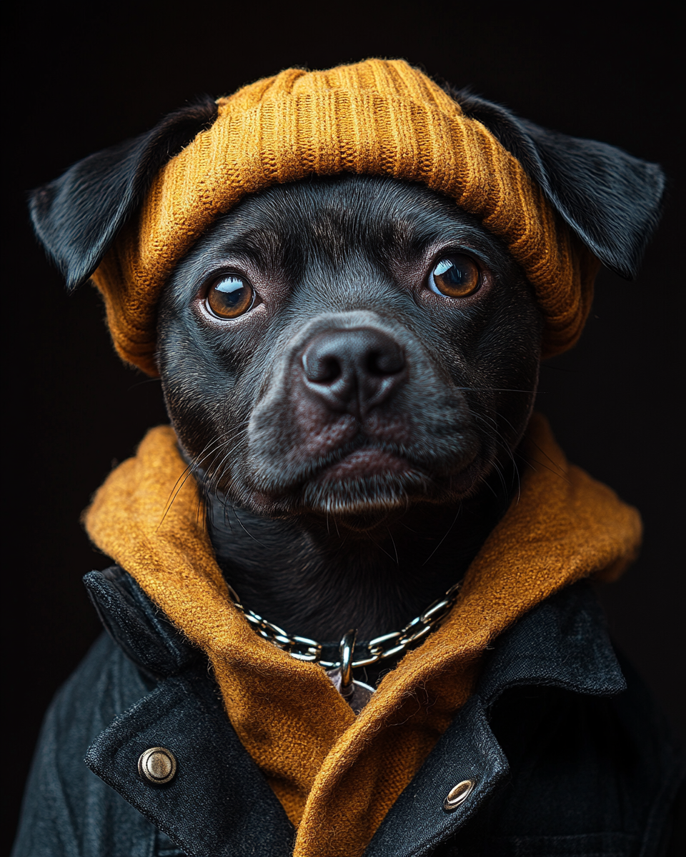 A Hip Hop Dog's High Quality Portrait Photo