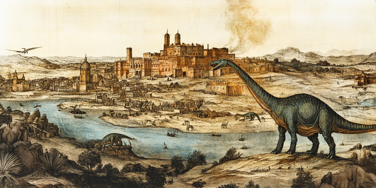 A Historic Spanish City in Australian Outback with Dinosaurs.