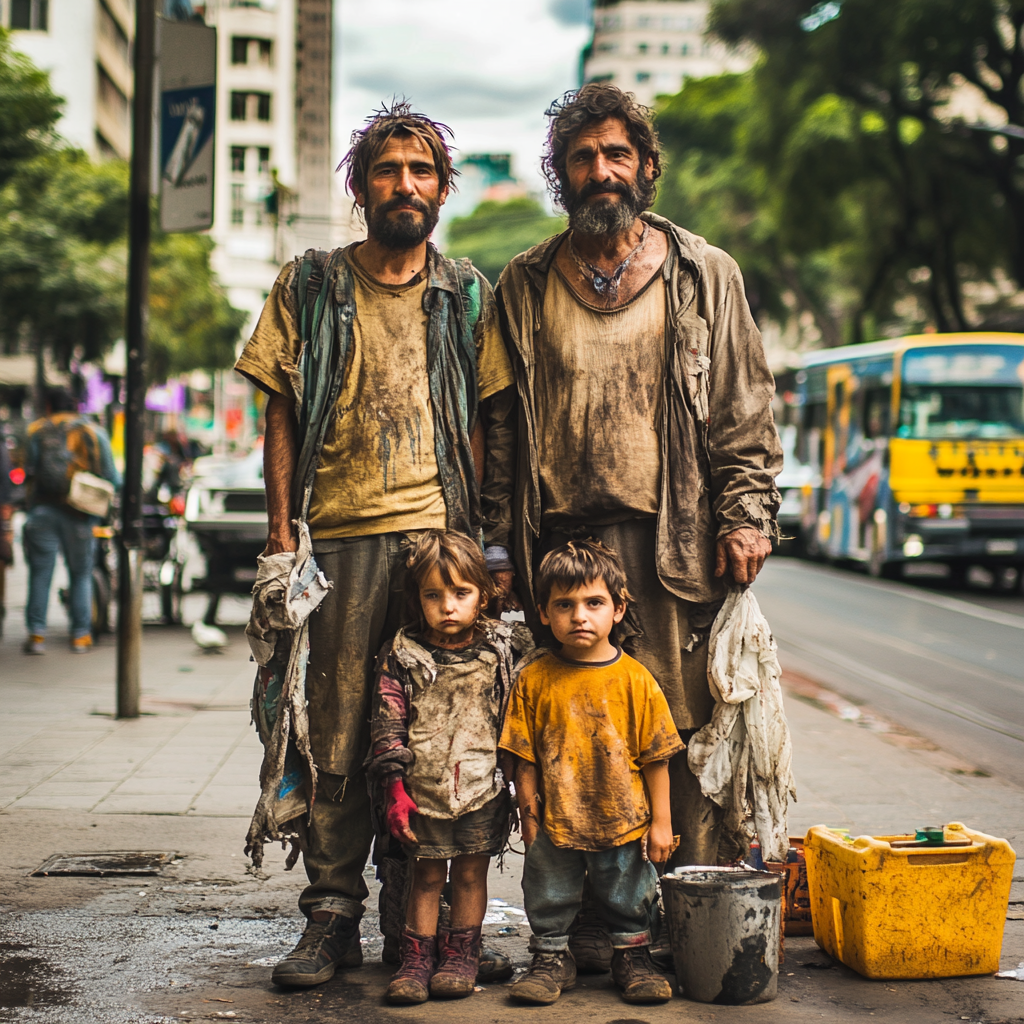 A Homeless Family in Downtown Buenos Aires