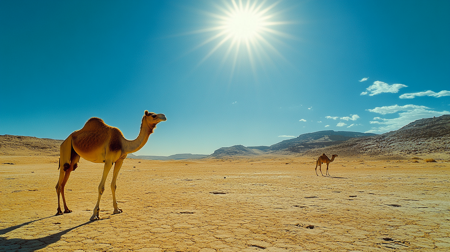 A Hot Day on the Desert under the Glaring Sun