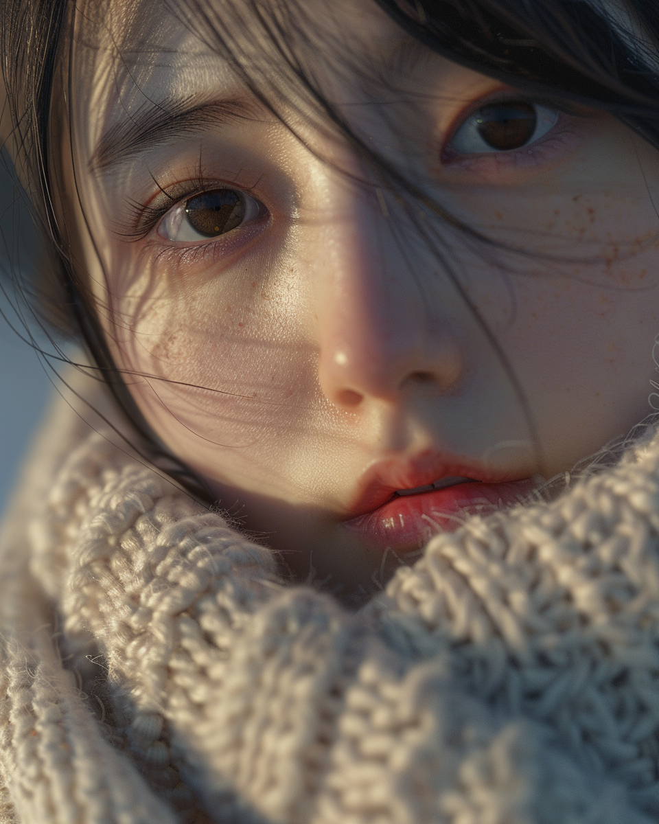 A Japanese Girl in White Cardigan