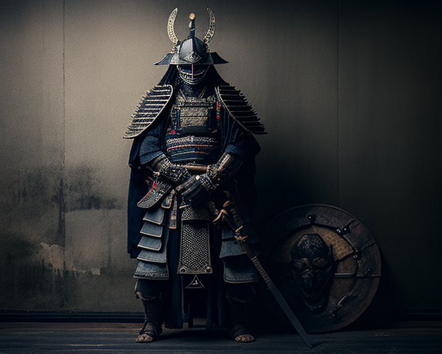 A Japanese Samurai and Stealthy Ninja Encounter