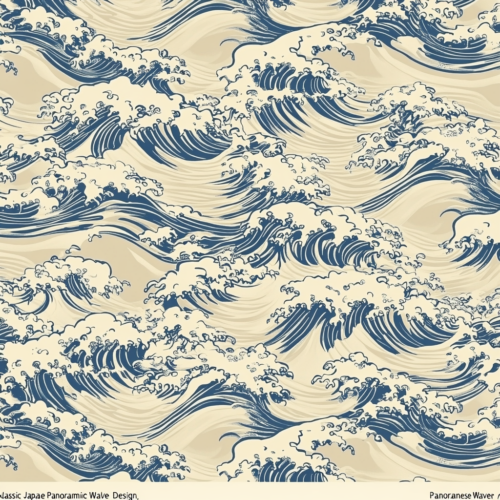 A Japanese Wave Pattern Wallpaper Inspired by Tradition