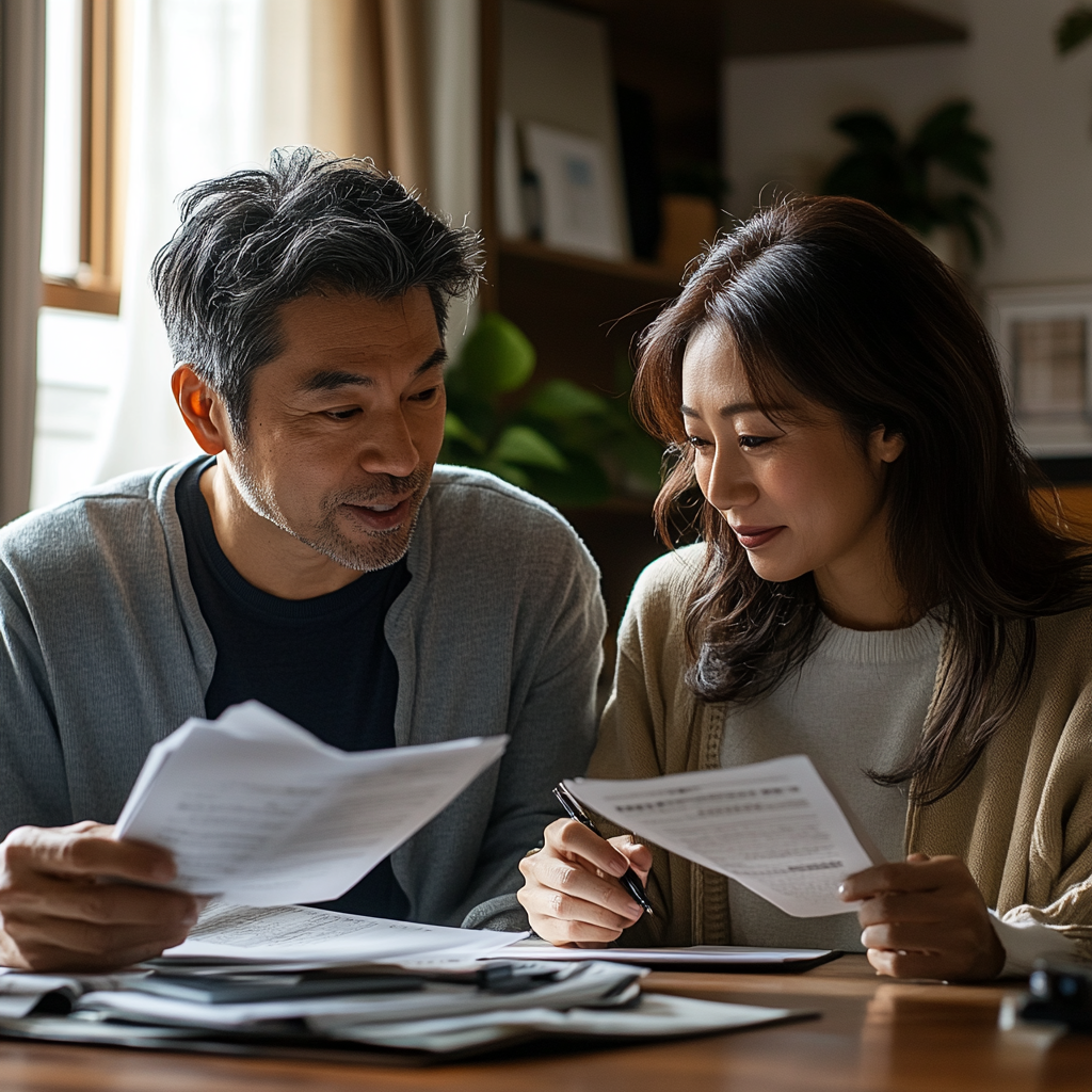 A Japanese couple discussing