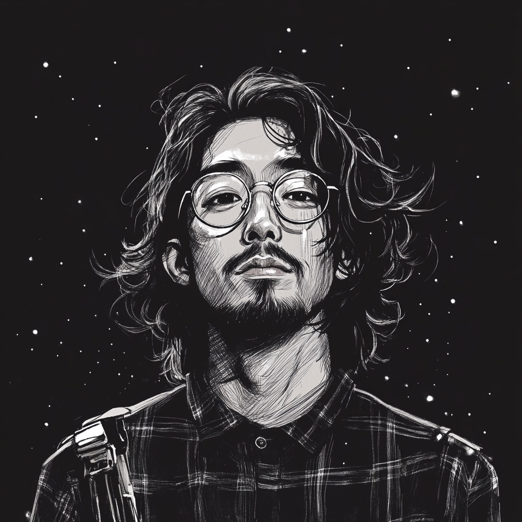 A Japanese man in sci-fi-inspired portrait