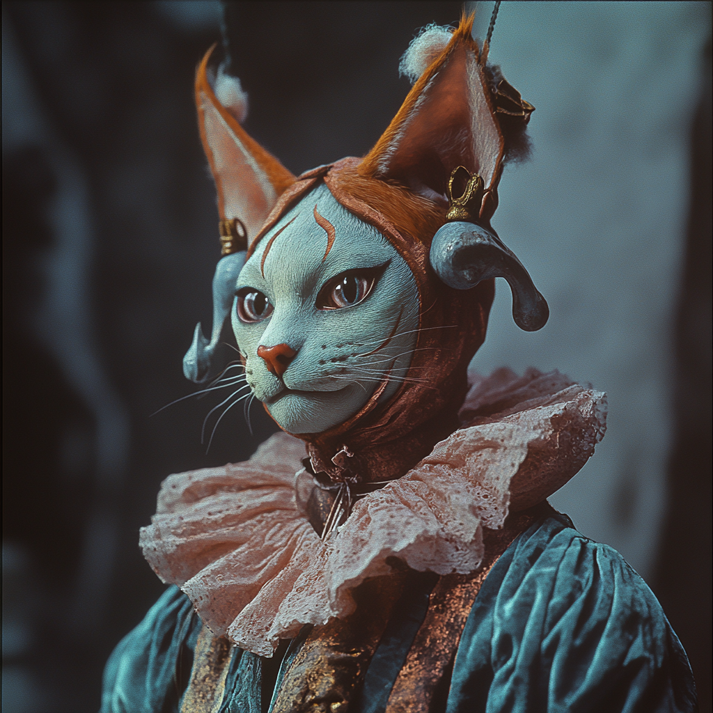 A Jester-Cat in 1950s Dark Fantasy World