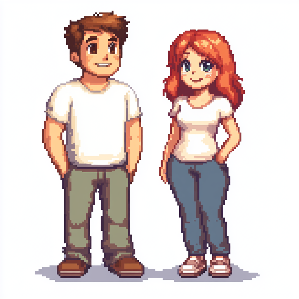 Dad and Mom Pixel Art