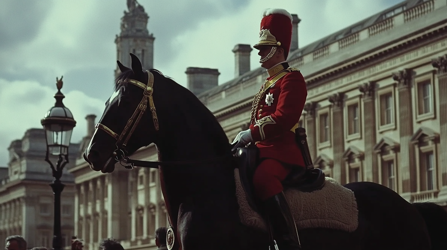 A Kings Guard on Horseback Near Buckingham Palace