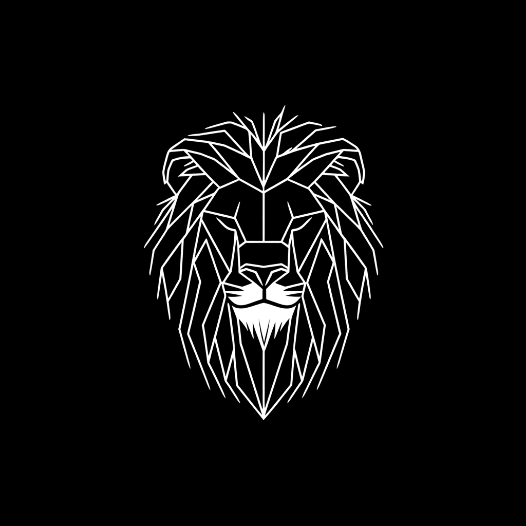 A Lion's Head Logo in Geometric Style