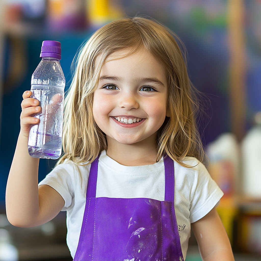 A Little Girl Smiling with Art Project