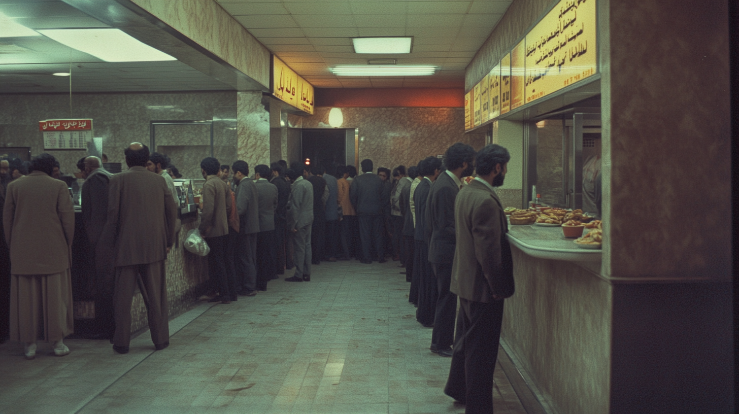 A Long Line of Hungry People in Kuwait.