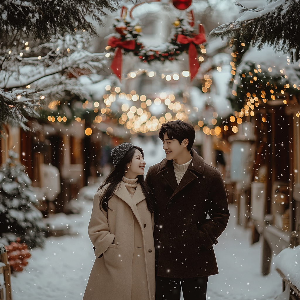 A Lovely Winter Portrait of Korean Couple