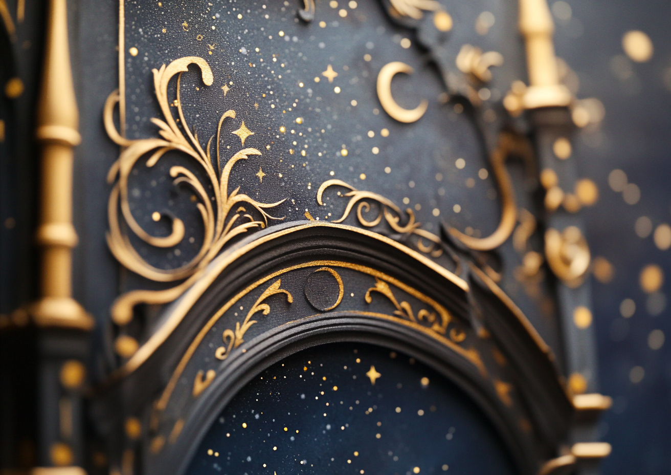 A Magical Night Sky Diorama with Moon and Stars