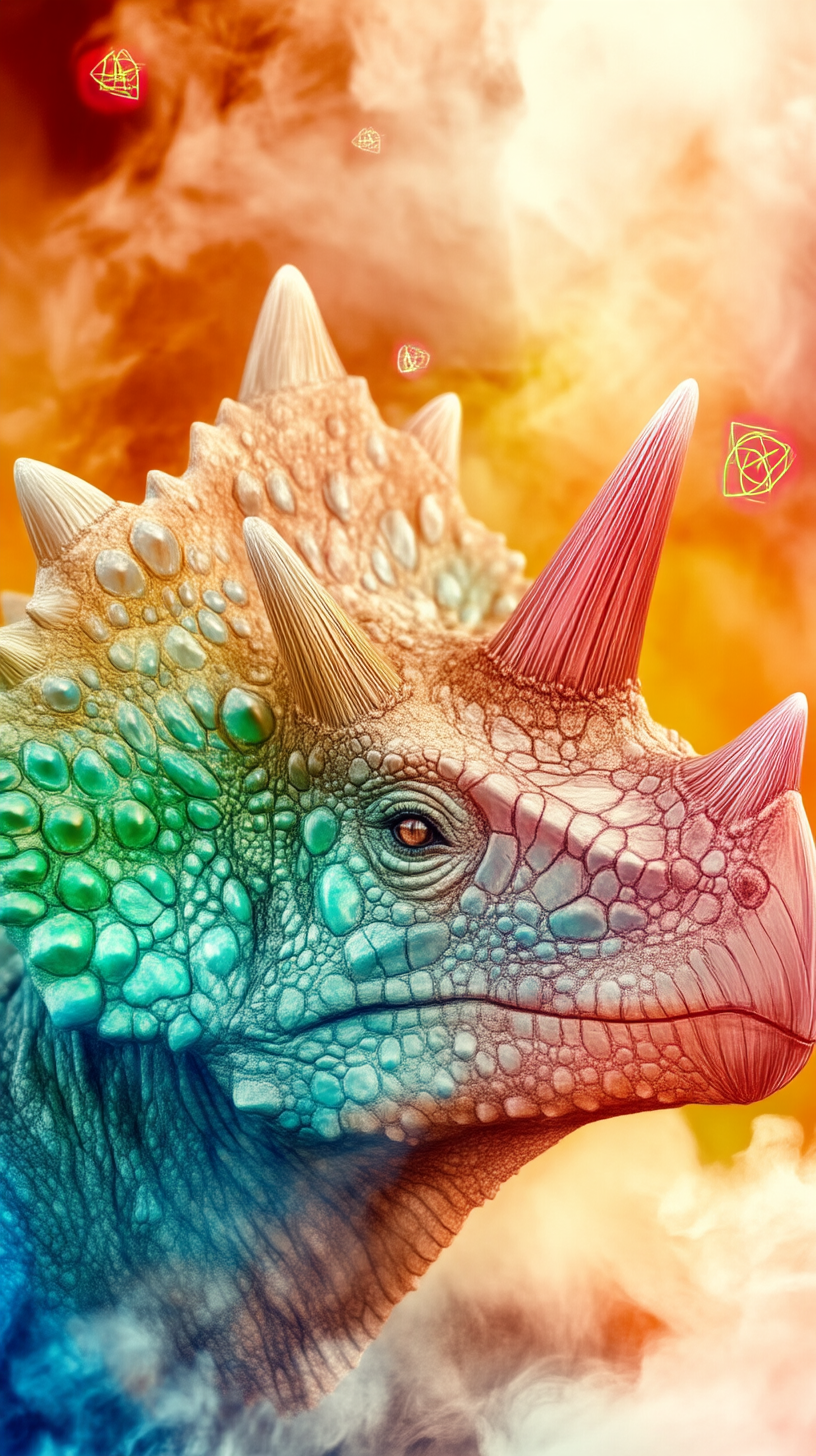 A Magical Triceratops in Cosmic Fantasy Land.