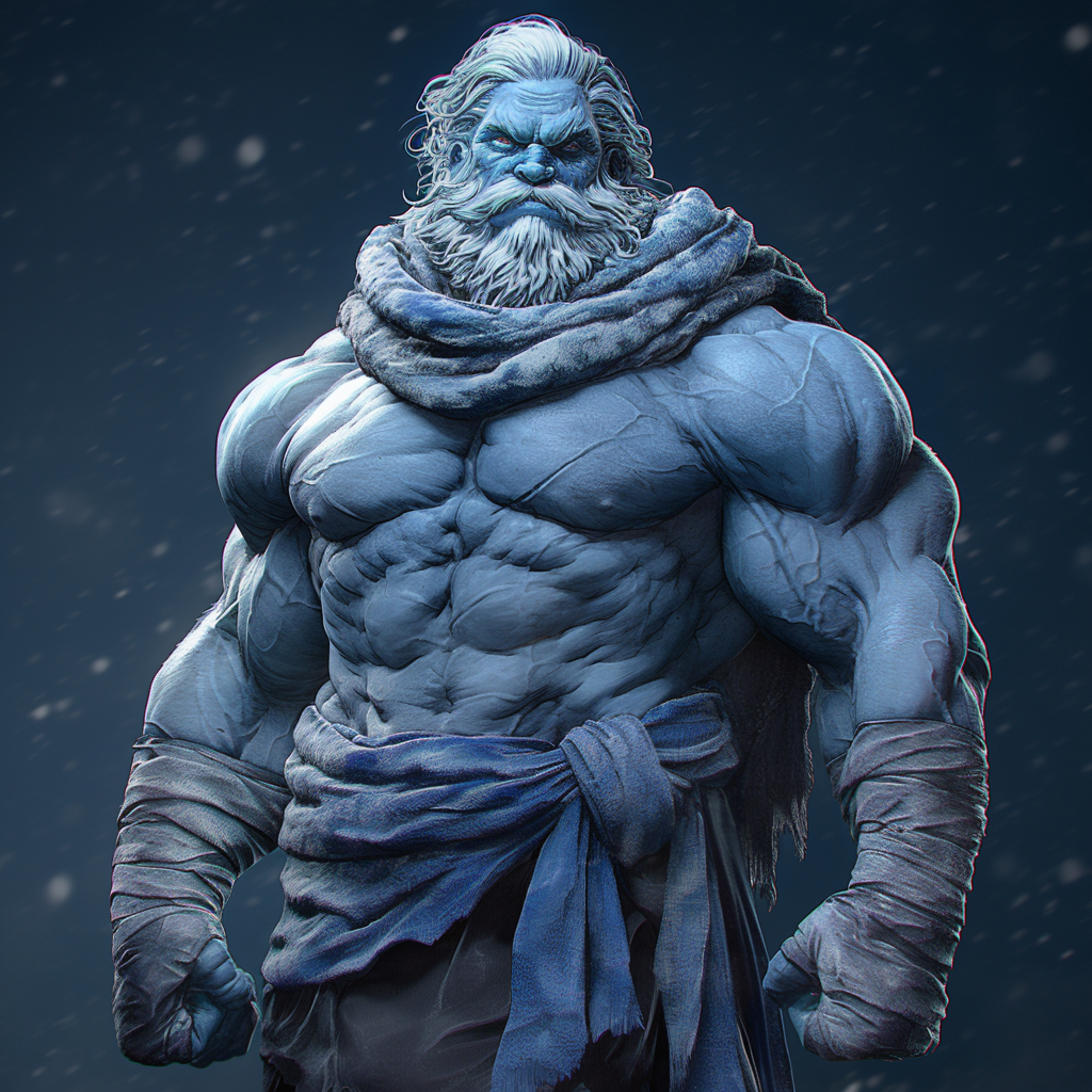 A Male Frost Giant Snow Miser 3D Sculpt